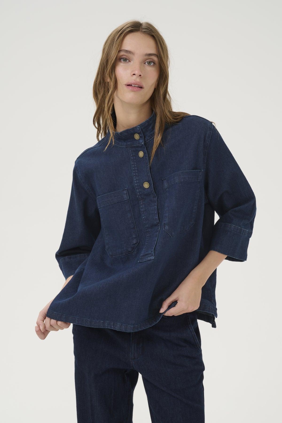 My Essential Wardrobe Lara 115 - Denim bluse - HUSET Men & Women