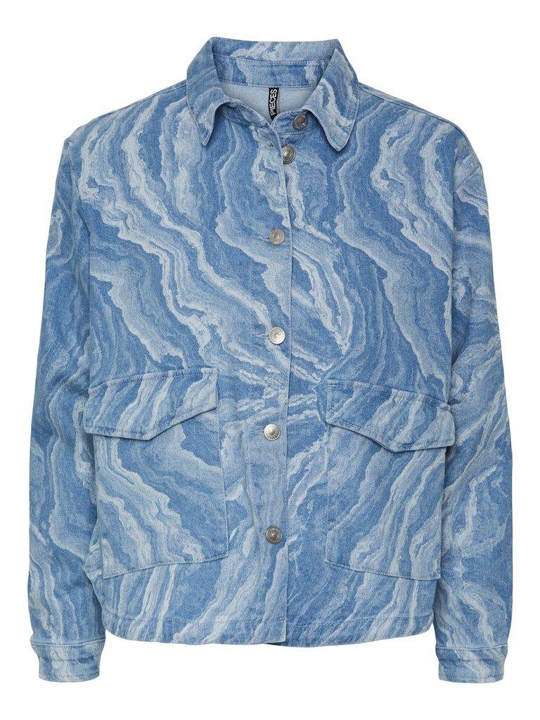 Pieces Ditte - Mønstret denim skjorte - HUSET Men & Women