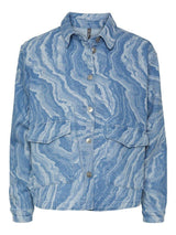 Pieces Ditte - Mønstret denim skjorte - HUSET Men & Women