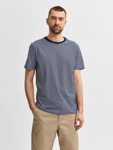 Selected Homme Norman 180 - Stribet T-shirt i økologisk bomuld - HUSET Men & Women