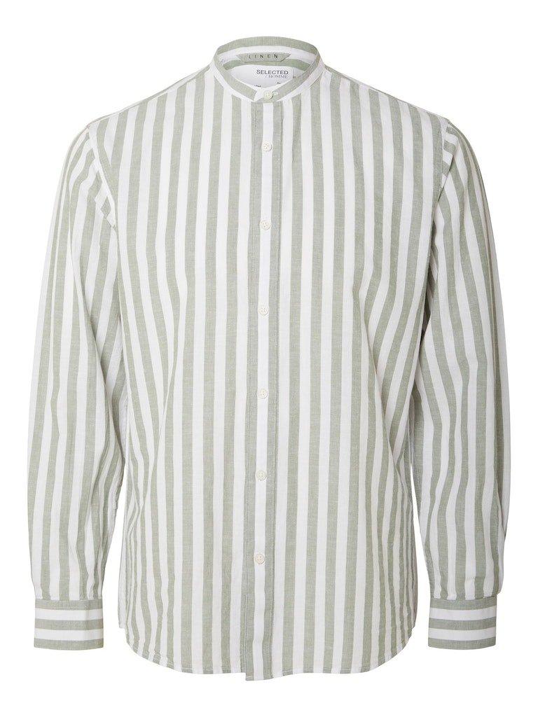 Selected Homme Regnew - Hørmix regular fit skjorte med kinakrave - HUSET Men & Women