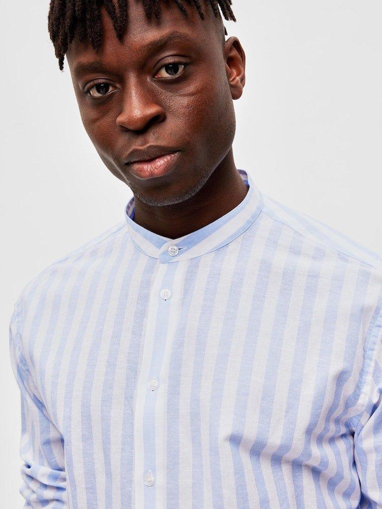 Selected Homme Regnew - Hørmix regular fit skjorte med kinakrave - HUSET Men & Women