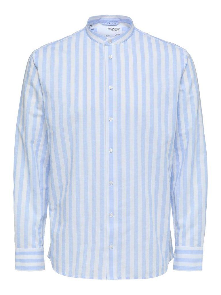 Selected Homme Regnew - Hørmix regular fit skjorte med kinakrave - HUSET Men & Women