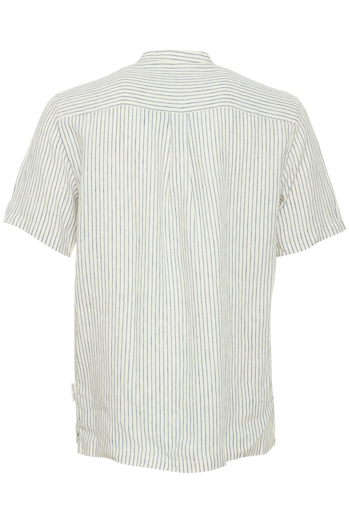 Casual Friday Anton - Stribet kortærmet hør skjorte - HUSET Men & Women