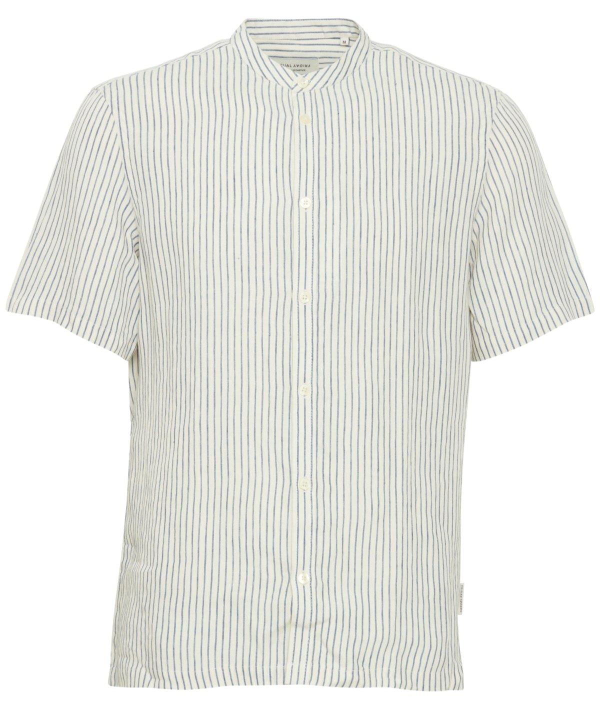 Casual Friday Anton - Stribet kortærmet hør skjorte - HUSET Men & Women