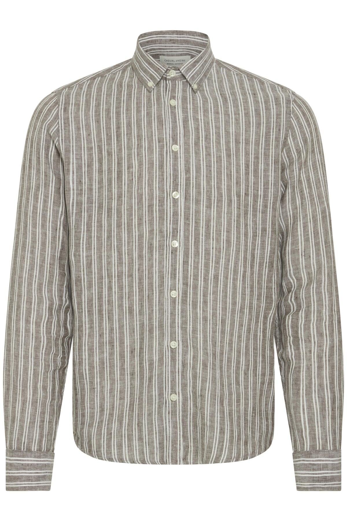 Casual Friday Dallas - Stribet hørmix skjorte - HUSET Men & Women