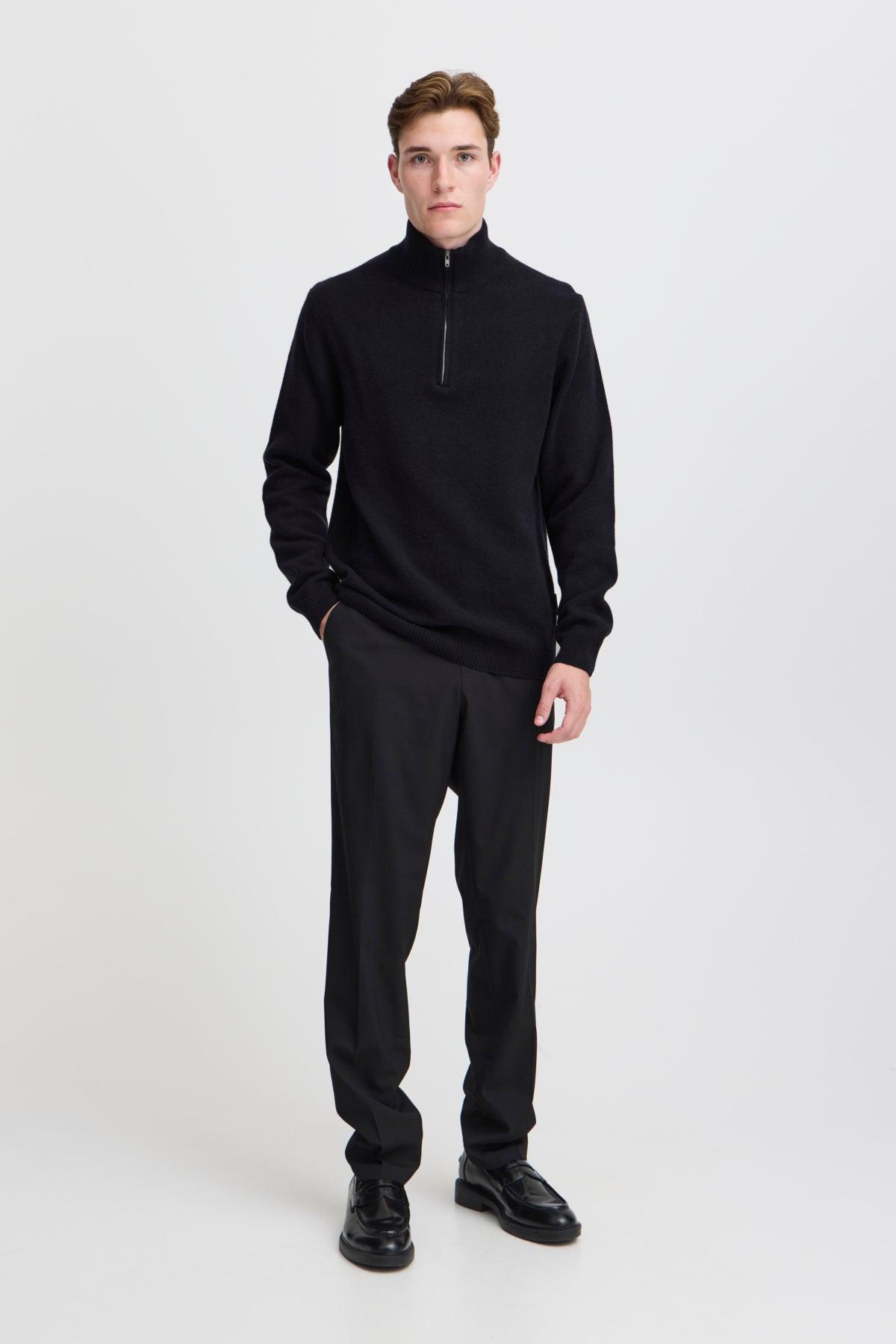Casual Friday Karl - Halfzip uldstriktrøje i regular fit - HUSET Men & Women
