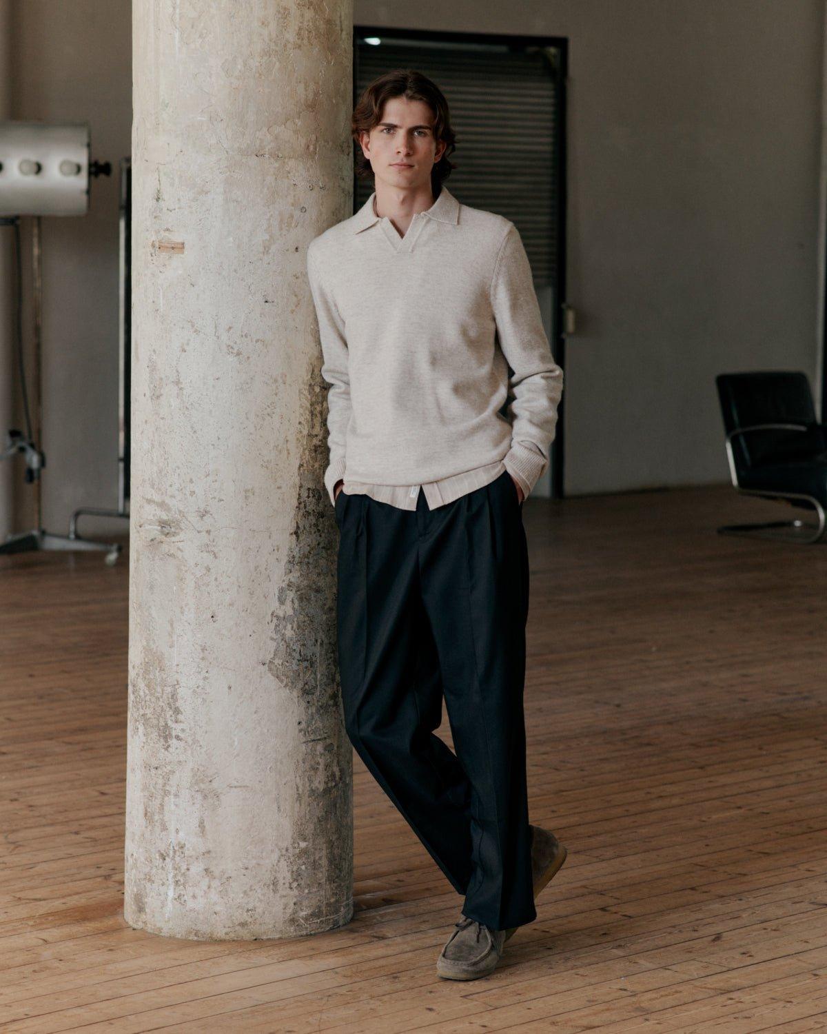 Casual Friday Karl - Langærmet polo striktrøje - HUSET Men & Women