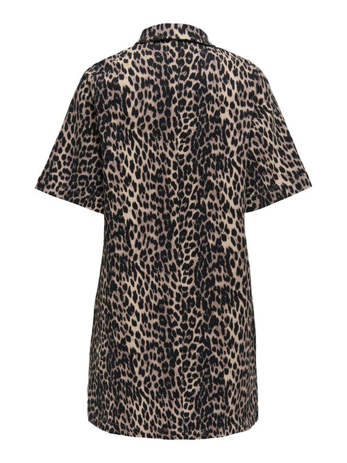 FORUDBESTILLING (Maj) Only Anlie - Leopard kjole denim - HUSET Men & Women (9161278325083)