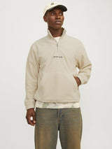 Jack & Jones Vesterbro - Fleece quarter zip sweat shirt i relaxed fit - HUSET Men & Women