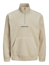 Jack & Jones Vesterbro - Fleece quarter zip sweat shirt i relaxed fit - HUSET Men & Women
