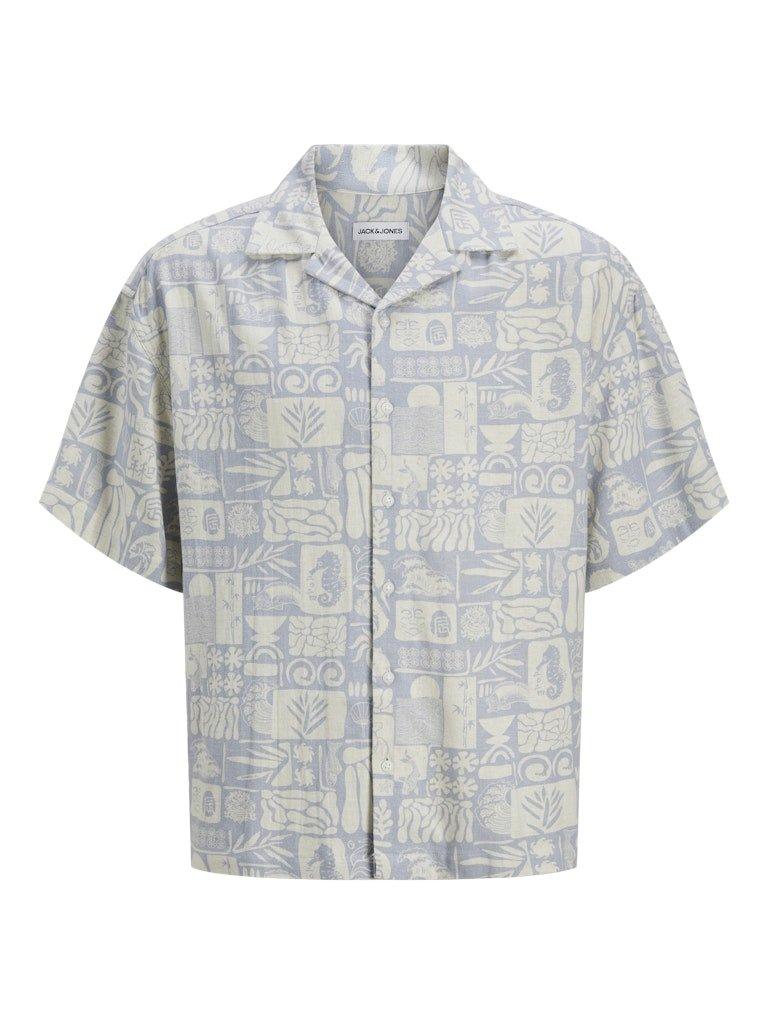 Jack&Jones Wayne - Kortærmet viskose/hør mix skjorte - HUSET Men & Women