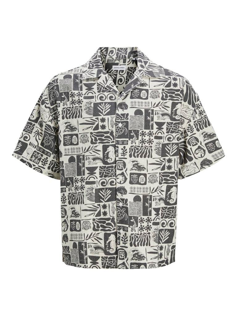 Jack&Jones Wayne - Kortærmet viskose/hør mix skjorte - HUSET Men & Women