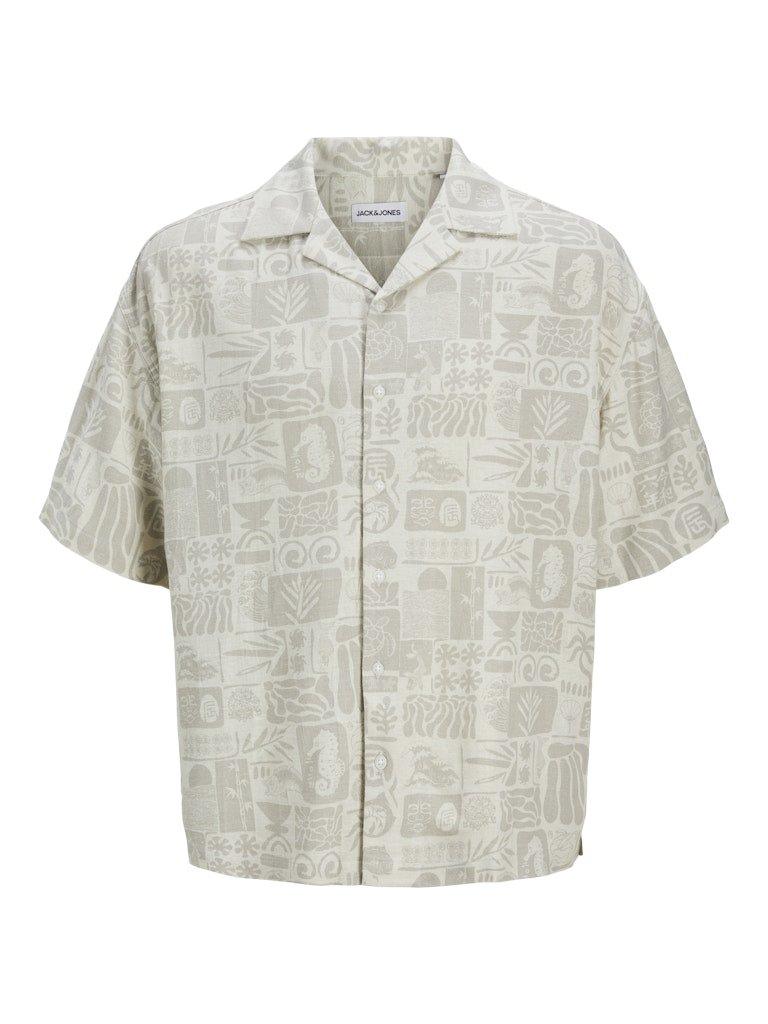 Jack&Jones Wayne - Kortærmet viskose/hør mix skjorte - HUSET Men & Women