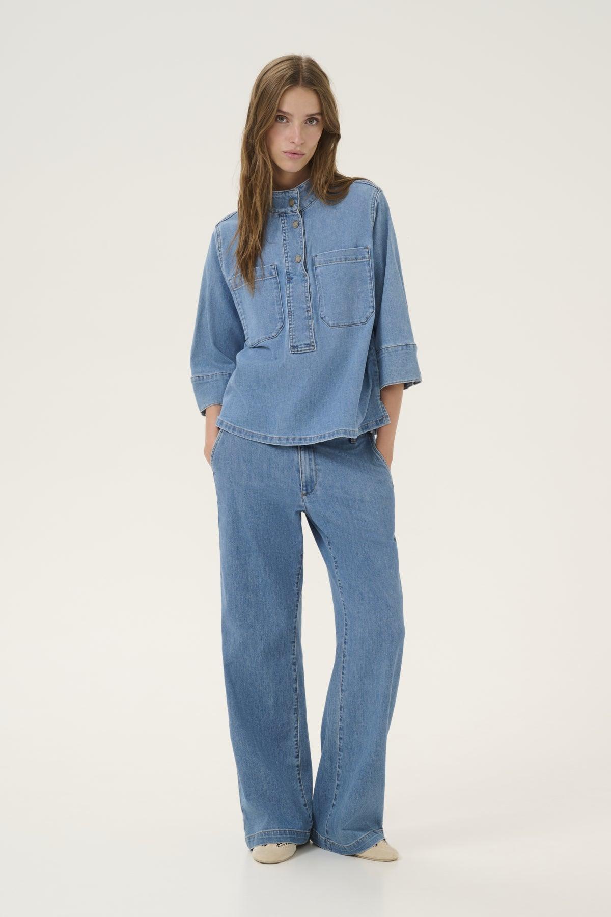 My Essential Wardrobe Lara 115 - Denim bluse - HUSET Men & Women