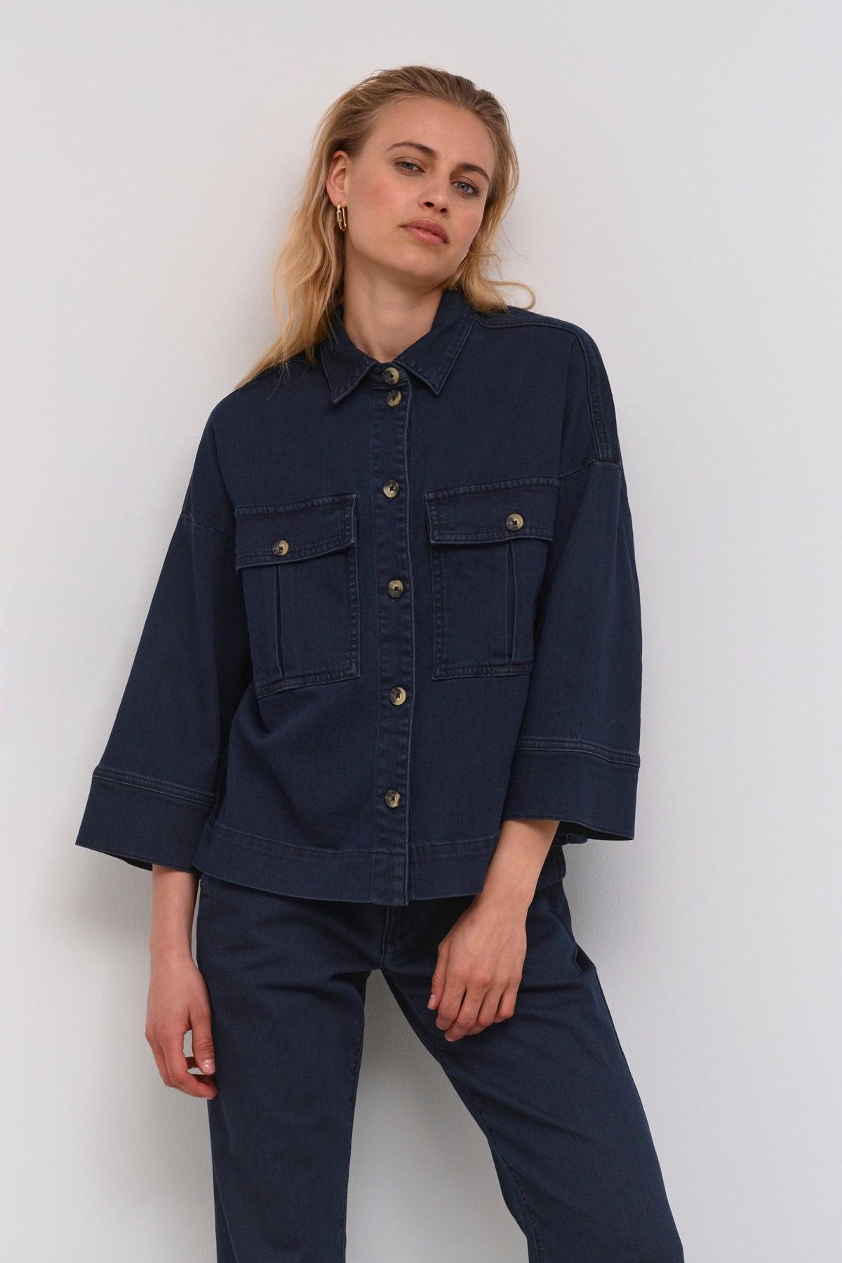 My Essential Wardrobe Lara - Kort denim skjorte - HUSET Men & Women