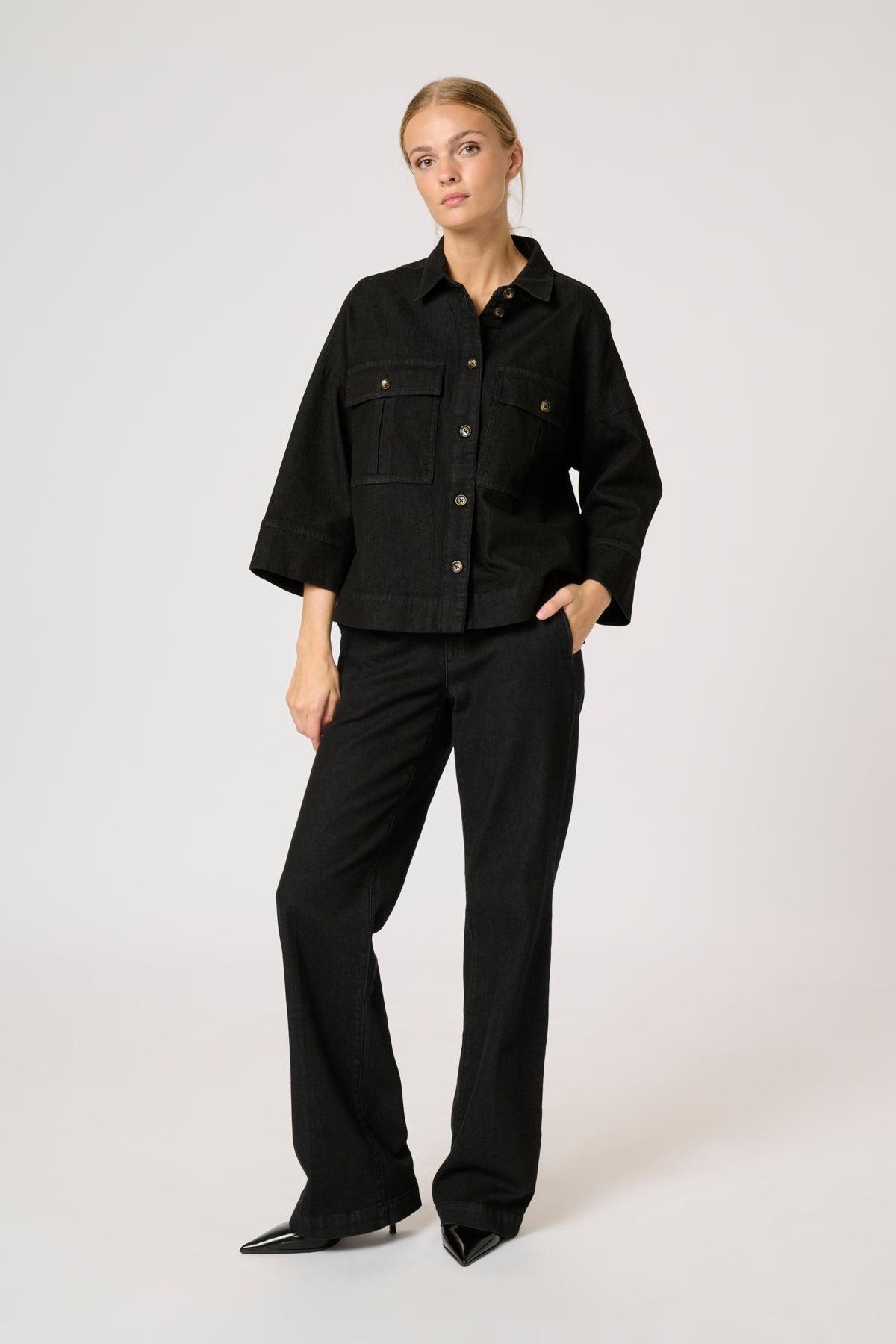 My Essential Wardrobe Lara - Kort denim skjorte - HUSET Men & Women