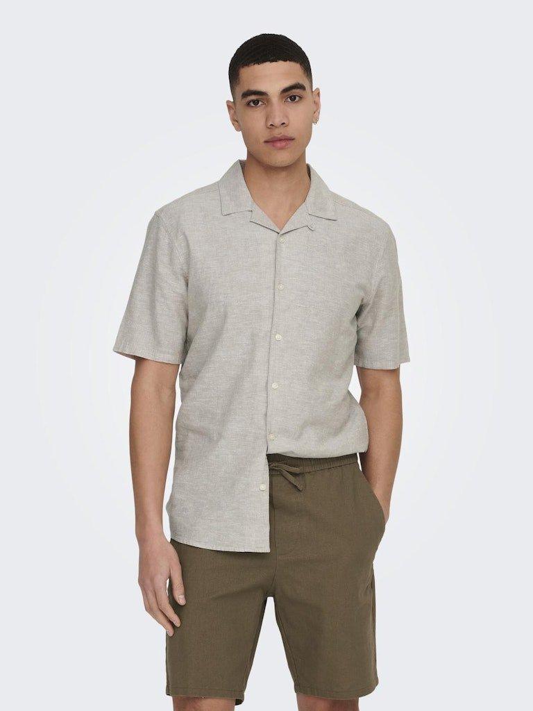 Only&Sons Caiden - Kortærmet hørmix skjorte - HUSET Men & Women