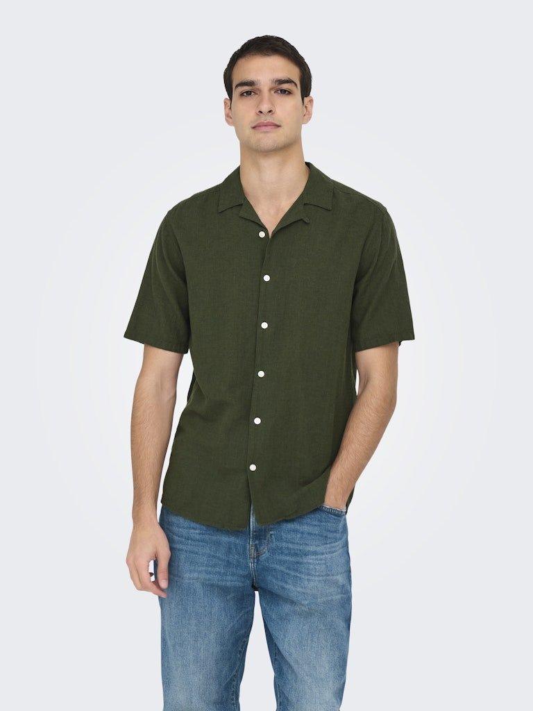 Only&Sons Caiden - Kortærmet hørmix skjorte - HUSET Men & Women