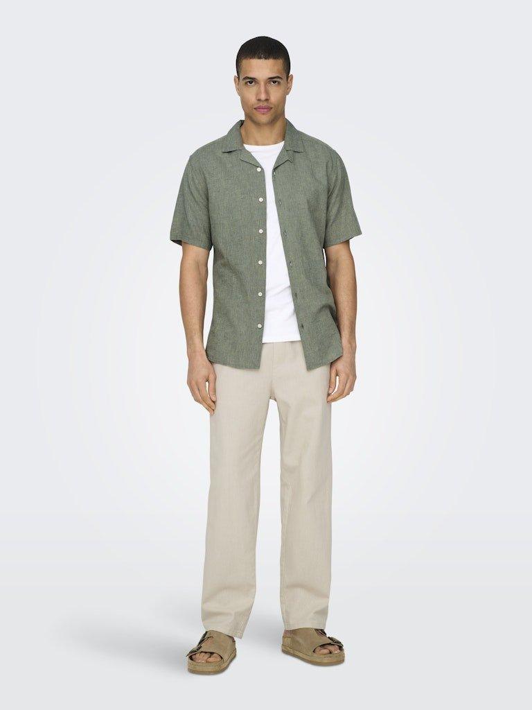 Only&Sons Caiden - Kortærmet hørmix skjorte - HUSET Men & Women