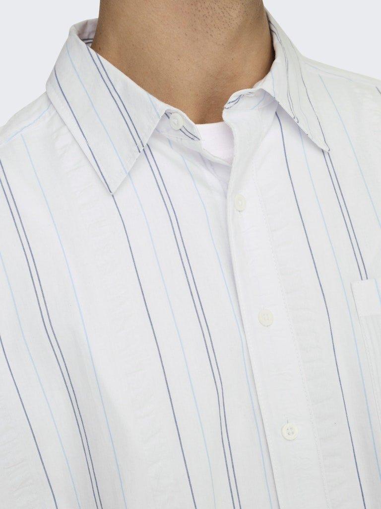 Only&Sons Quentin - Relaxed seersucker skjorte - HUSET Men & Women