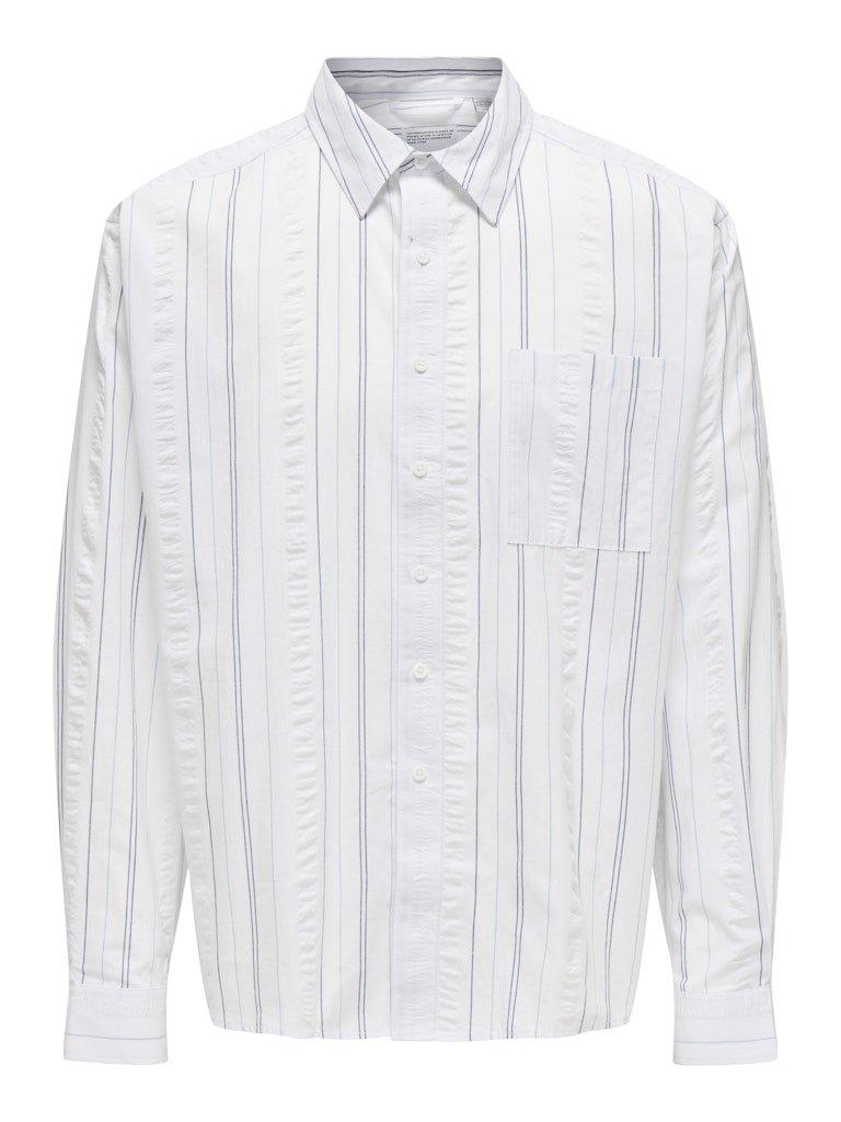 Only&Sons Quentin - Relaxed seersucker skjorte - HUSET Men & Women