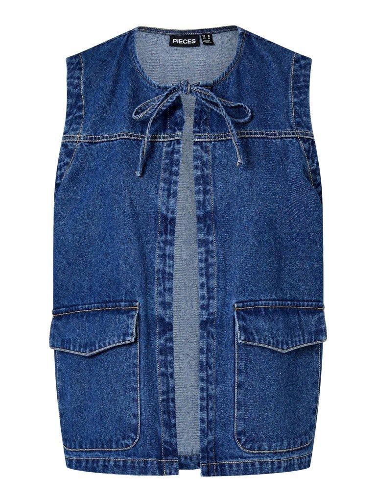 Pieces Fenna - Tie denim vest - HUSET Men & Women