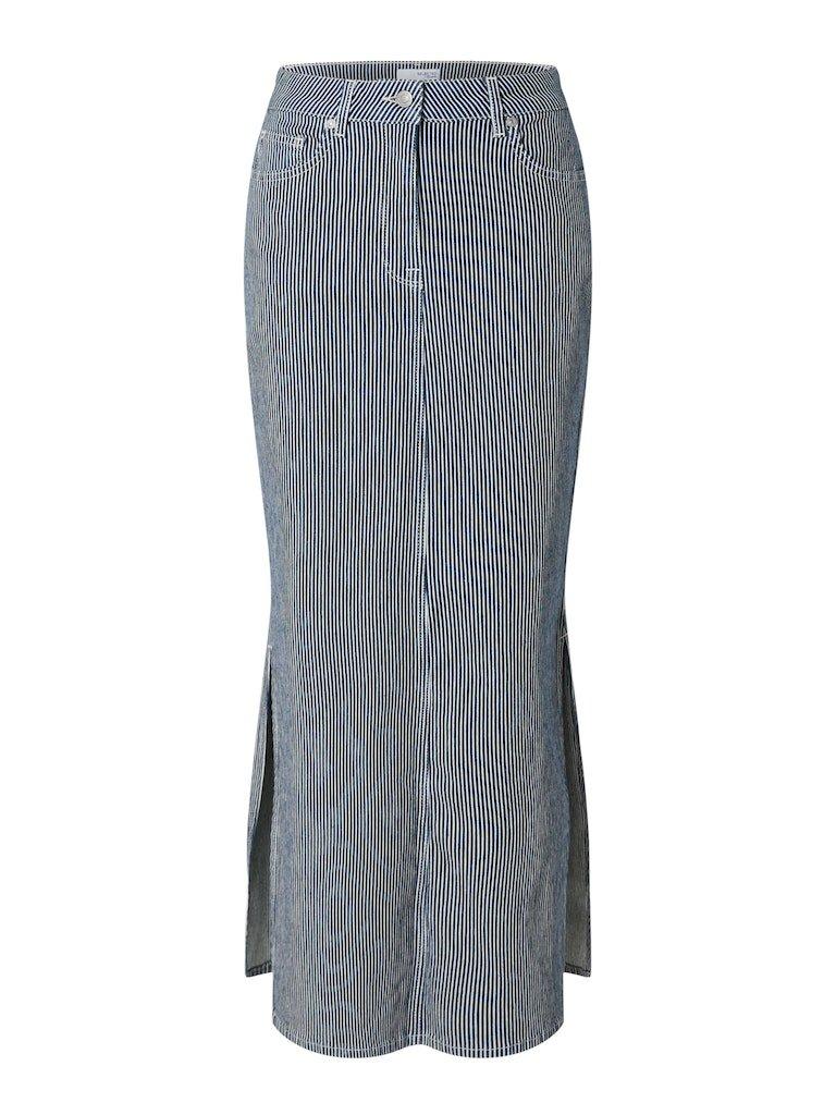 Selected Femme Myra - Stribet denimnederdel - HUSET Men & Women