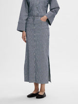 Selected Femme Myra - Stribet denimnederdel - HUSET Men & Women
