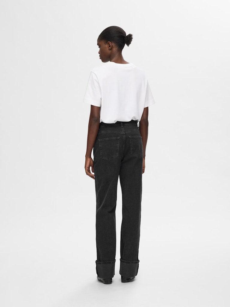Selected Femme Roby - Mid wide fold-up jeans - HUSET Men & Women