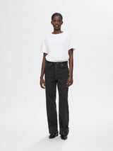 Selected Femme Roby - Mid wide fold-up jeans - HUSET Men & Women