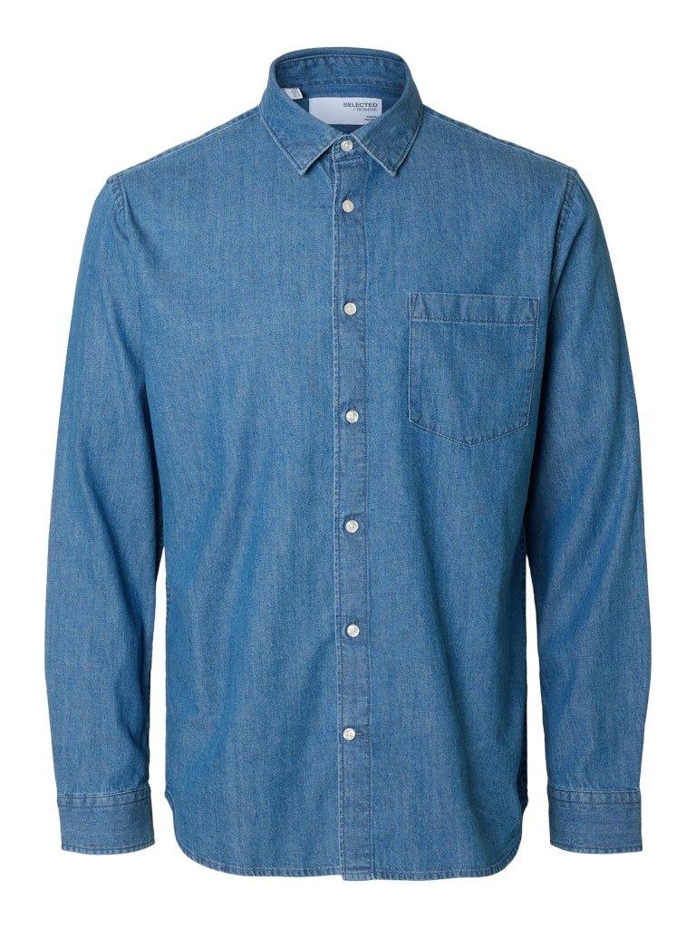 Selected Homme Carlo - Langærmet denim skjorte i regular fit - HUSET Men & Women