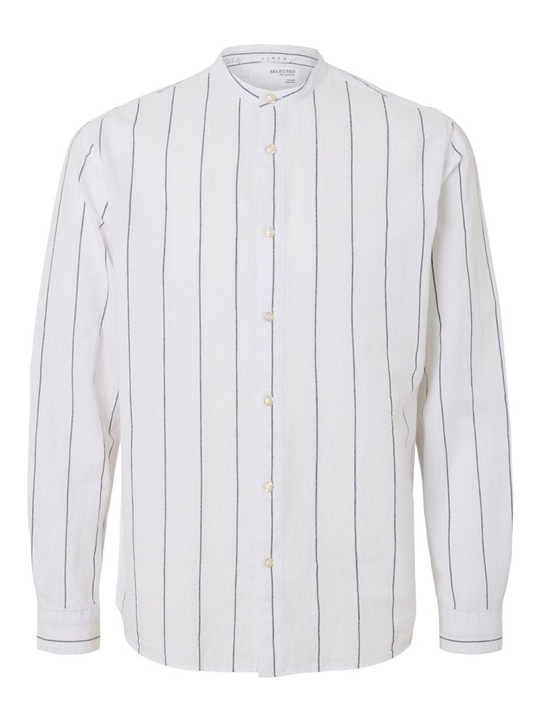 Selected Homme Sun - Hørmix regular fit skjorte med kinakrave - HUSET Men & Women - Selected Homme