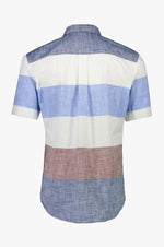 Bison - Colorblock kortærmet skjorte i regular fit - HUSET Men & Women (8396120719707)