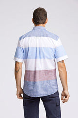 Bison - Colorblock kortærmet skjorte i regular fit - HUSET Men & Women
