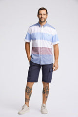 Bison - Colorblock kortærmet skjorte i regular fit - HUSET Men & Women