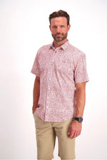 Bison Flower - Mønstret kortærmet skjorte med stretch (6556296314959)
