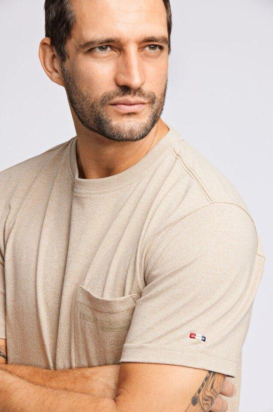Bison Mouliné - T-shirt med lomme i komfort fit - HUSET Men & Women