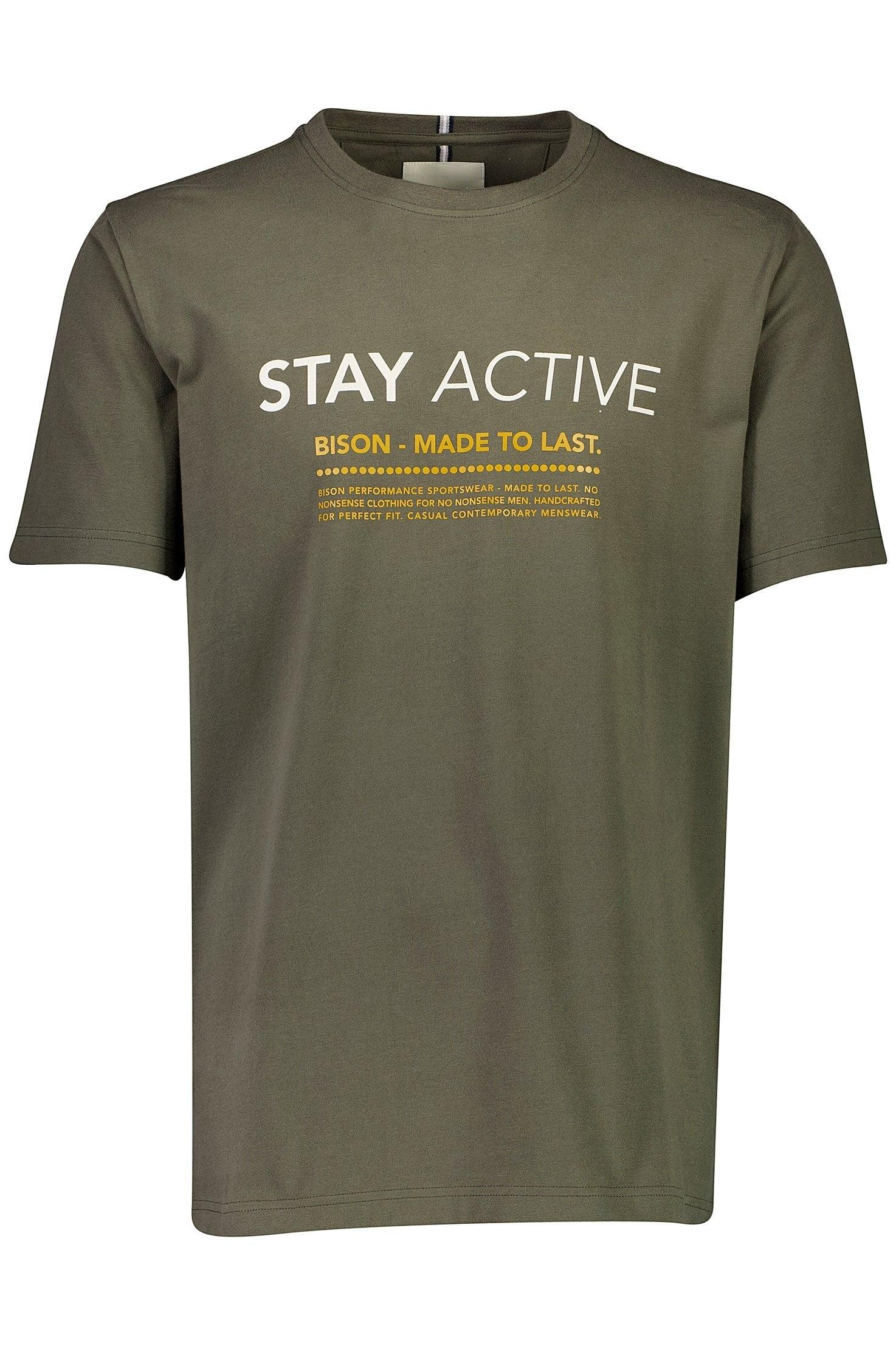 Bison Stay Active - Printet T-shirt (S - 4XL) - HUSET Men & Women