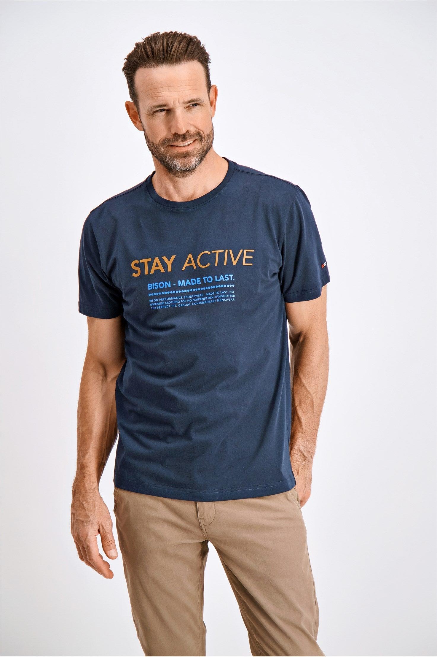 Bison Stay Active - Printet T-shirt (S - 4XL) - HUSET Men & Women