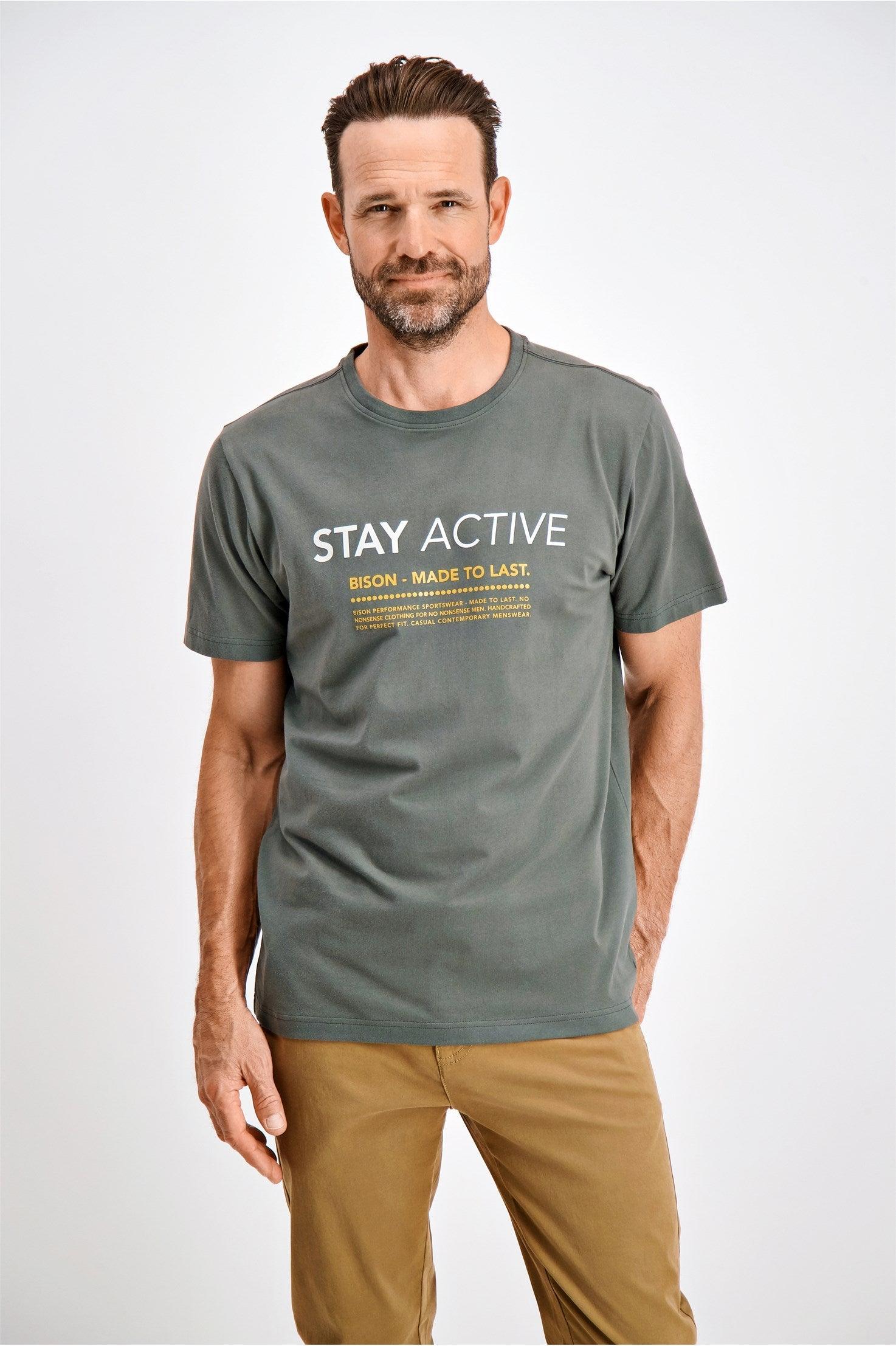 Bison Stay Active - Printet T-shirt (S - 4XL) - HUSET Men & Women