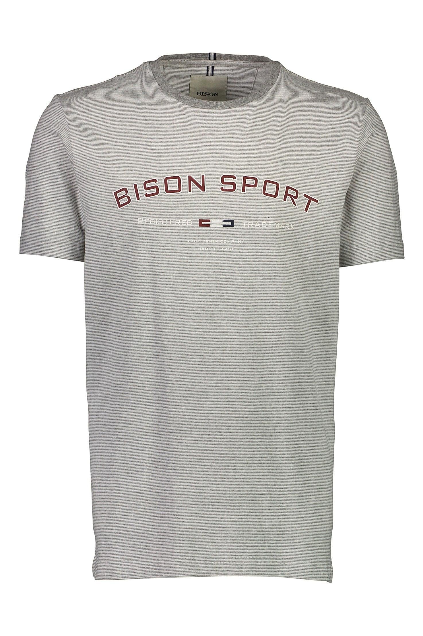 Bison - Stribet T-shirt m. print (S - 3XL) - HUSET Men & Women