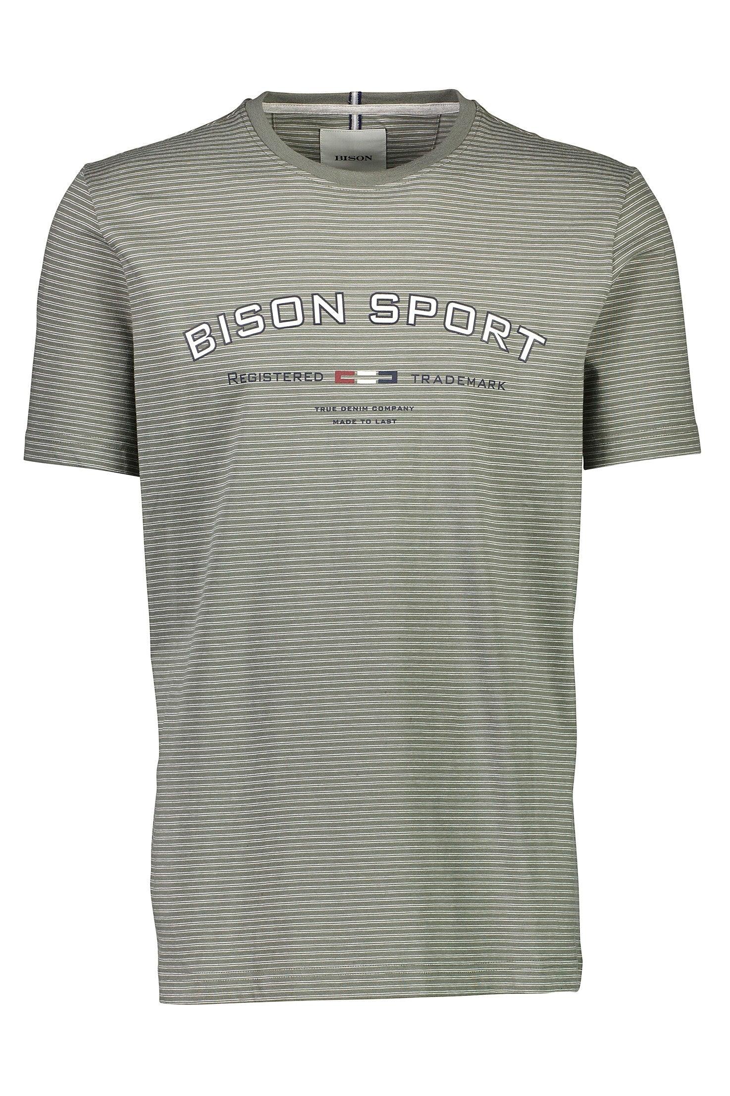 Bison - Stribet T-shirt m. print (S - 3XL) - HUSET Men & Women