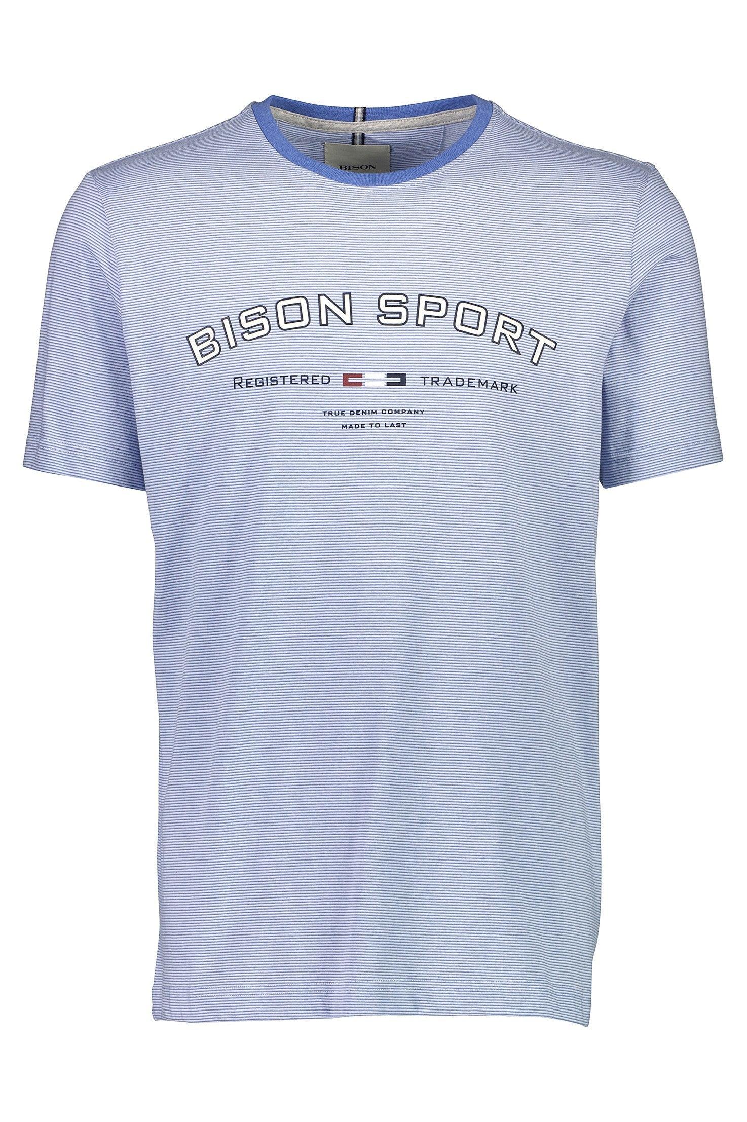Bison - Stribet T-shirt m. print (S - 3XL) - HUSET Men & Women