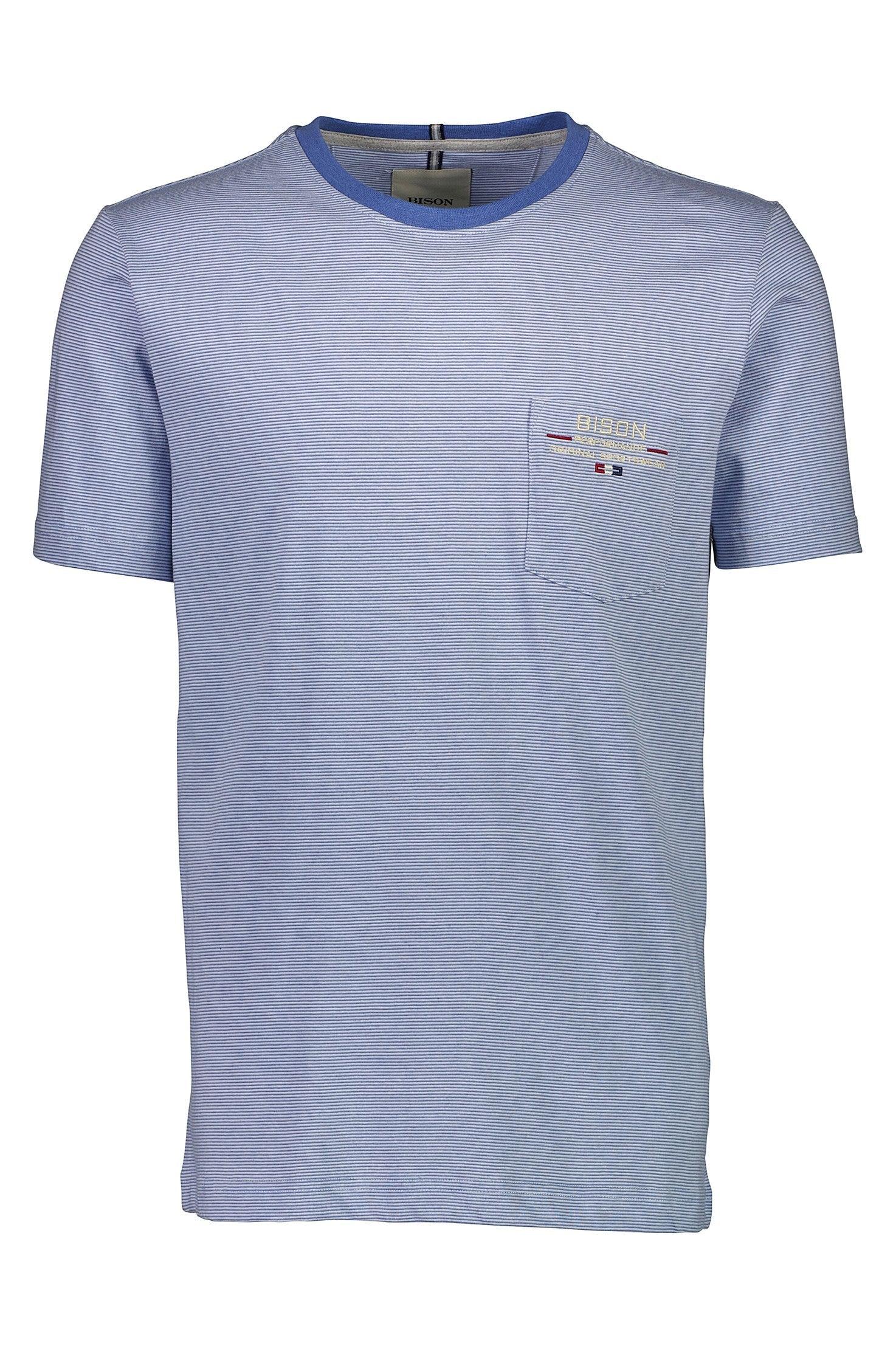 Bison T-shirt - Stribet med brystlomme (S-3XL) - HUSET Men & Women