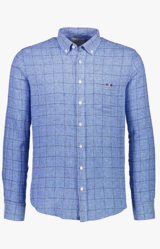Bison - Ternet hør mix skjorte i regular fit - HUSET Men & Women