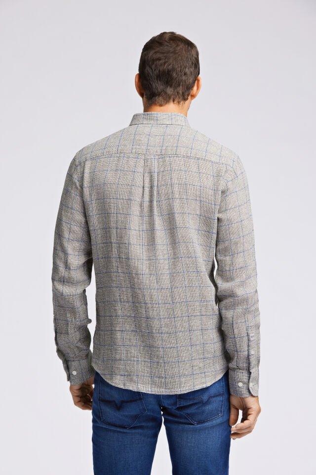 Bison - Ternet hør mix skjorte i regular fit - HUSET Men & Women
