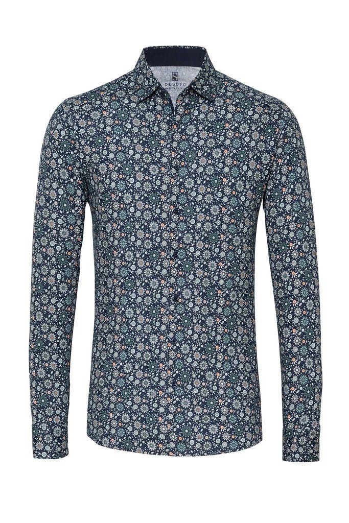Desoto Piqué langærmet jersey skjorte - HUSET Men & Women (7800775115004)