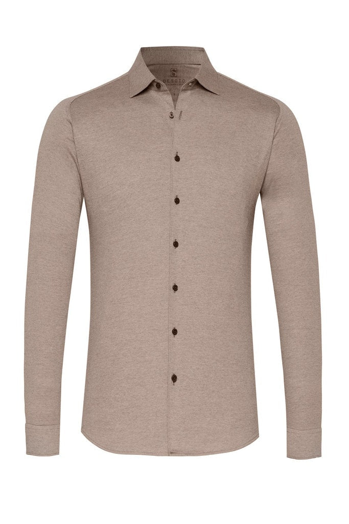 Desoto Piqué langærmet jersey skjorte (6630937559119)