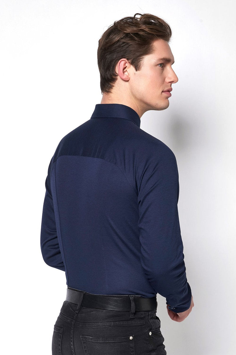 Desoto Piqué langærmet jersey skjorte (6630940704847)